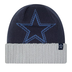 Dallas Cowboys New Era Oversize Cuffed Knit Hat - Navy/Gray for sale