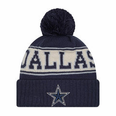 Dallas Cowboys New Era Retro Cuffed Knit Hat with Pom - Navy on sale