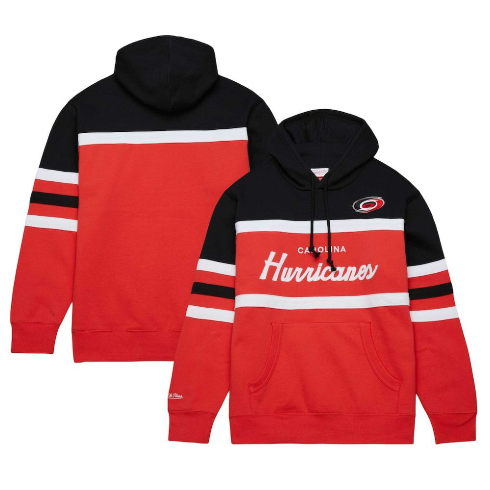 Carolina Hurricanes Mitchell & Ness Head Coach Pullover Hoodie - Red/Black Hoodies