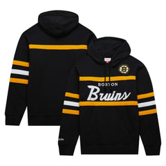 Boston Bruins Mitchell & Ness Head Coach Pullover Hoodie - Black Hoodies