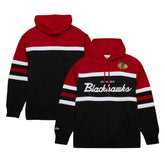 Chicago Blackhawks Mitchell & Ness Head Coach Pullover Hoodie - Black/Red Hoodies