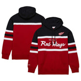 Detroit Red Wings Mitchell & Ness Head Coach Pullover Hoodie - Red/Black Hoodies