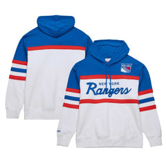 New York Rangers Mitchell & Ness Head Coach Pullover Hoodie - White/Blue Hoodies