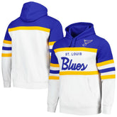 St. Louis Blues Mitchell & Ness Head Coach Pullover Hoodie - White/Blue Hoodies