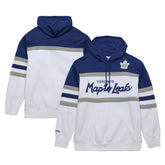 Toronto Maple Leafs Mitchell & Ness Head Coach Pullover Hoodie - White/Blue Hoodies