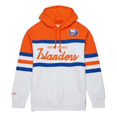 New York Islanders Mitchell & Ness Head Coach Pullover Hoodie - White/Orange Hoodies
