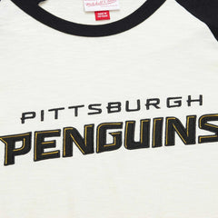Pittsburgh Penguins Mitchell & Ness Legendary Slub Vintage Raglan Long Sleeve T-Shirt - Cream T-shirts