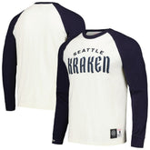 Seattle Kraken Mitchell & Ness Legendary Slub Vintage Raglan Long Sleeve T-Shirt - Cream T-shirts