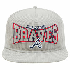 Atlanta Braves Gray Corduroy Golfer Snapback Hat