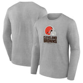 Cleveland Browns Team Lockup Long Sleeve T-Shirt - Gray on sale