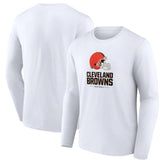 Cleveland Browns Team Lockup Long Sleeve T-Shirt - White outlet