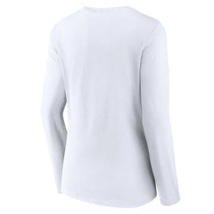 Cleveland Browns Women's Team Lockup Long Sleeve V-Neck T-Shirt - White discount