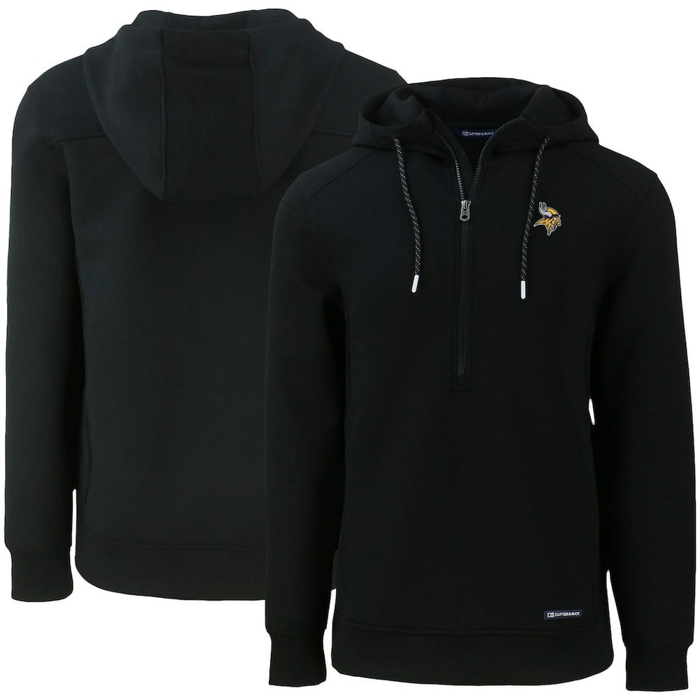 Minnesota Vikings Cutter & Buck Primary Mark Roam Eco Recycled Half-Zip Pullover Hoodie - Black online