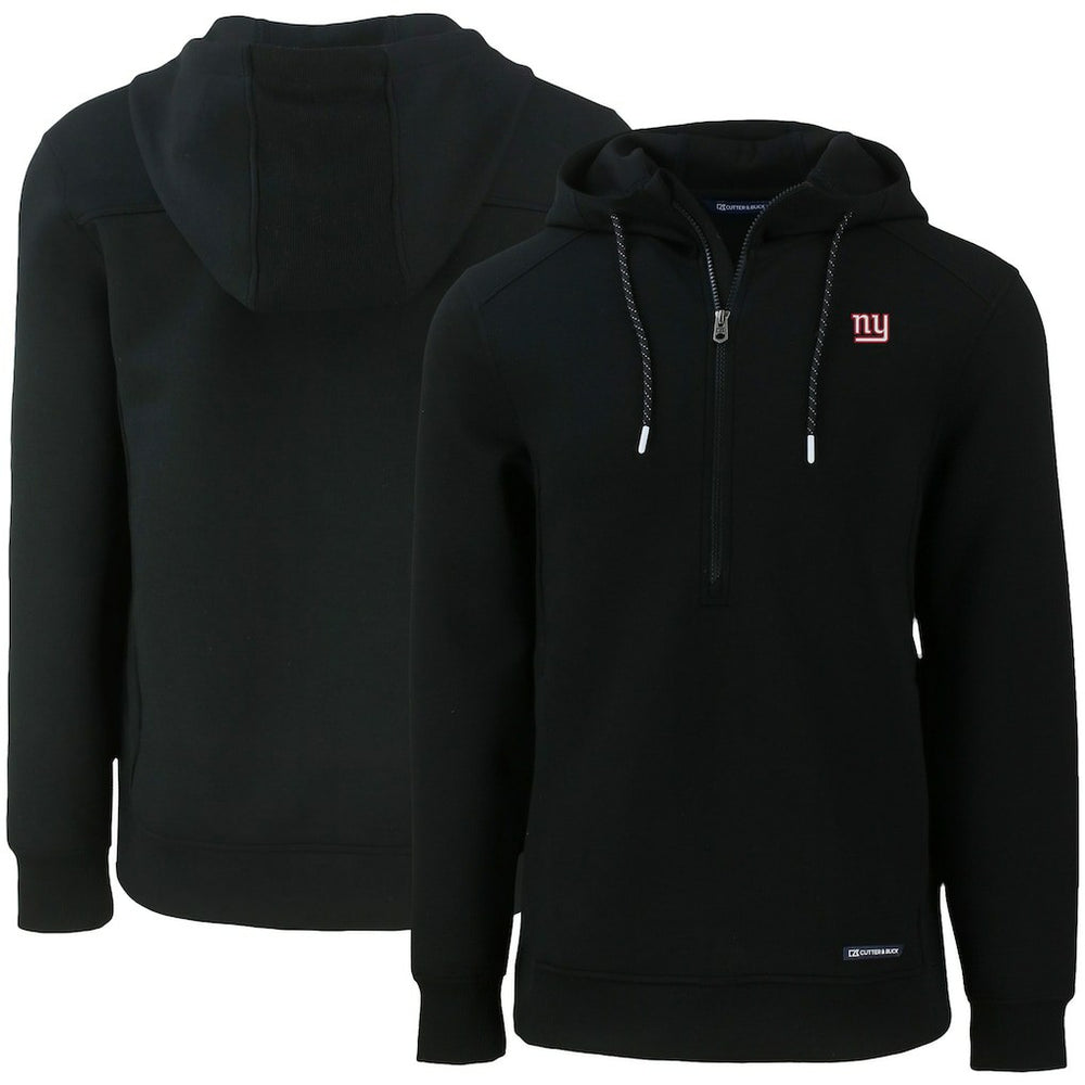 New York Giants Cutter & Buck Primary Mark Roam Eco Recycled Half-Zip Pullover Hoodie - Black online