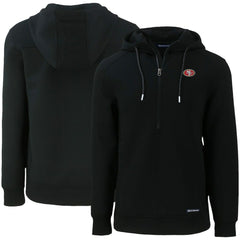 San Francisco 49ers Cutter & Buck Primary Mark Roam Eco Recycled Half-Zip Pullover Hoodie - Black for sale