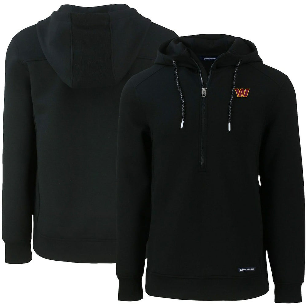 Washington Commanders Cutter & Buck Primary Mark Roam Eco Recycled Half-Zip Pullover Hoodie - Black discount
