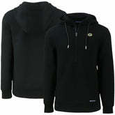 Green Bay Packers Cutter & Buck Primary Mark Roam Eco Recycled Half-Zip Pullover Hoodie - Black on sale