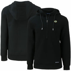Green Bay Packers Cutter & Buck Primary Mark Roam Eco Recycled Half-Zip Pullover Hoodie - Black on sale