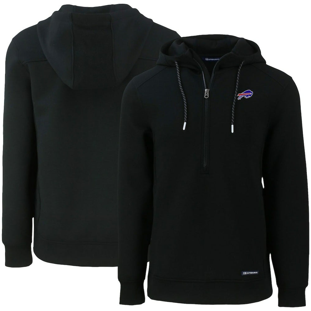 Buffalo Bills Cutter & Buck Primary Mark Roam Eco Recycled Half-Zip Pullover Hoodie - Black discount
