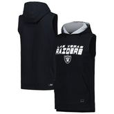 Las Vegas Raiders MSX by Michael Strahan Captain Sleeveless Hoodie T-Shirt - Black for sale