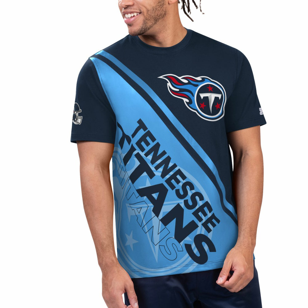 Tennessee Titans Starter Finish Line Extreme Graphic T-Shirt - Navy/Light Blue online
