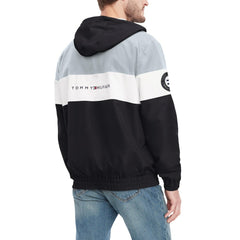 Las Vegas Raiders Tommy Hilfiger Enzo Half-Zip Hoodie Jacket - Black/Silver discount