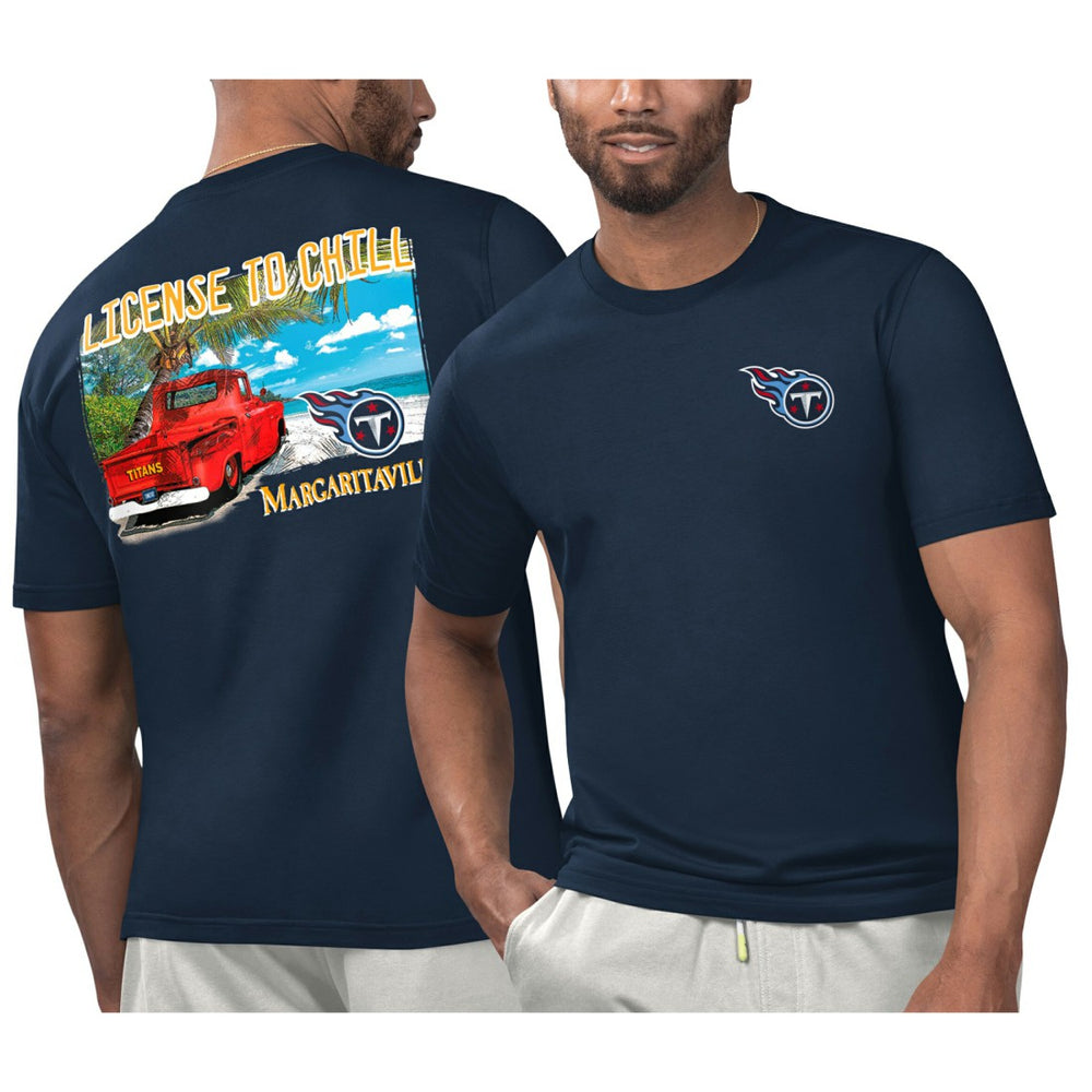 Tennessee Titans Margaritaville Licensed to Chill T-Shirt - Navy for sale