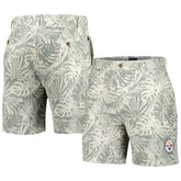 Pittsburgh Steelers Margaritaville Sandwashed Monstera Print Amphib Shorts - Gray cheap