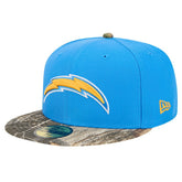 New Era Los Angeles Chargers Powder Blue Active Two-Tone Camo 59FIFTY Fitted Hat on sale