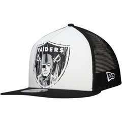 New Era Las Vegas Raiders Distressed 9FIFTY A-Frame Snapback Hat - White/Black for sale