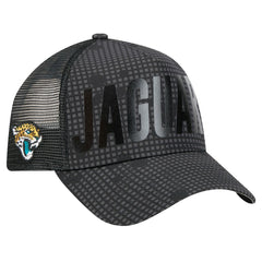 Jacksonville Jaguars New Era Midnight Ink Tonal Text A-Frame Trucker 9FORTY Adjustable Hat - Black discount