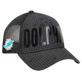 Miami Dolphins New Era Midnight Ink Tonal Text A-Frame Trucker 9FORTY Adjustable Hat - Black sale