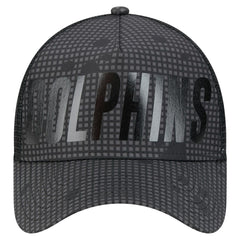 Miami Dolphins New Era Midnight Ink Tonal Text A-Frame Trucker 9FORTY Adjustable Hat - Black sale