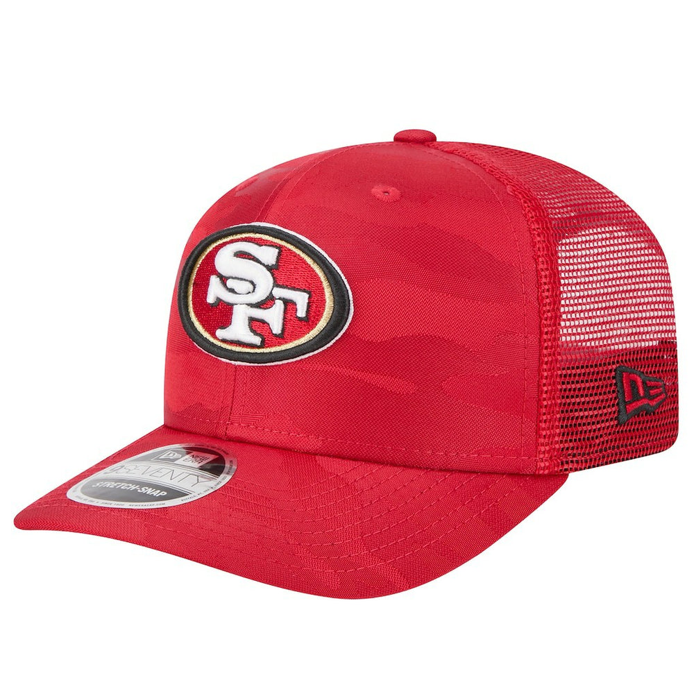 San Francisco 49ers New Era Adventure Camo Trucker 9SEVENTY Stretch-Snap Adjustable Hat - Scarlet sale
