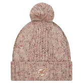 Miami Dolphins New Era Women's Trendy Tone Cuffed Knit Hat with Pom - Stone cheap