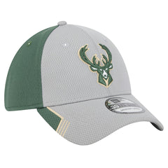 Milwaukee Bucks Active Trim 39THIRTY Flex Hat - Gray/Hunter Green for sale