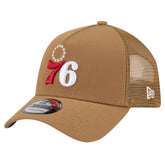Philadelphia 76ers 9FORTY A-Frame Trucker Adjustable Hat - Tan cheap