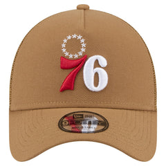 Philadelphia 76ers 9FORTY A-Frame Trucker Adjustable Hat - Tan cheap