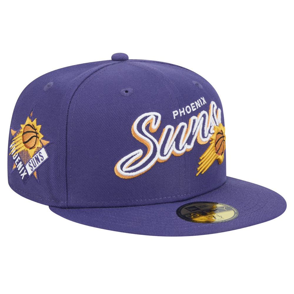 Phoenix Suns Sport Night Script Sided 59FIFTY Fitted Hat - Purple sale