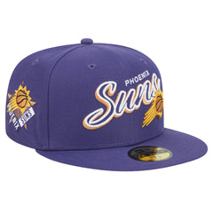 Phoenix Suns Sport Night Script Sided 59FIFTY Fitted Hat - Purple sale