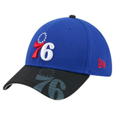 Philadelphia 76ers Sport Night Visor Hit 39THIRTY Flex Hat - Royal/Black on sale