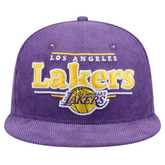 Los Angeles Lakers Throwback Display Corduroy 9FIFTY Snapback Hat - Purple cheap