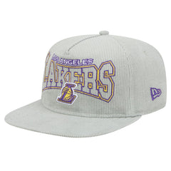 Los Angeles Lakers Throwback Corduroy Golfer Snapback Hat - Gray online