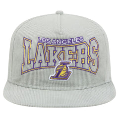 Los Angeles Lakers Throwback Corduroy Golfer Snapback Hat - Gray online