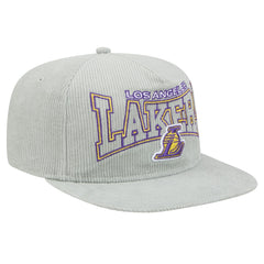 Los Angeles Lakers Throwback Corduroy Golfer Snapback Hat - Gray online