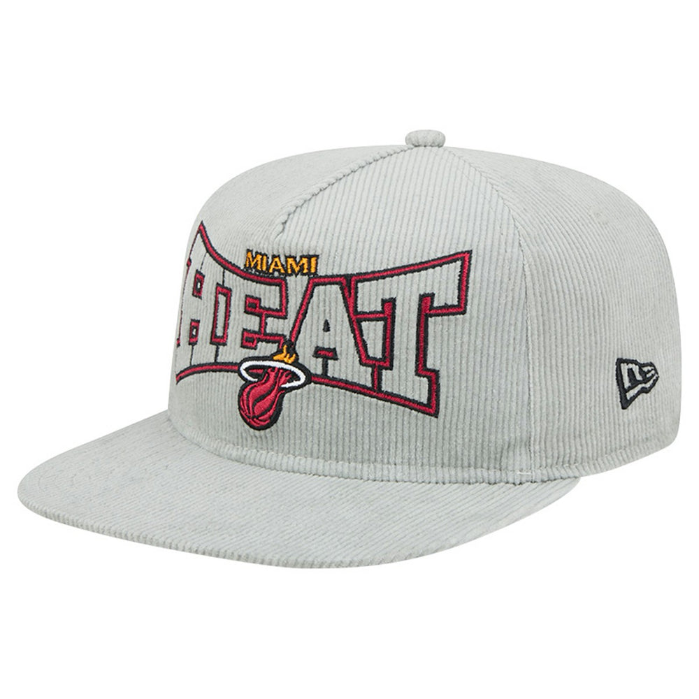 Miami Heat Throwback Corduroy Golfer Snapback Hat - Gray cheap