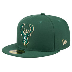 Milwaukee Bucks Throwback Pennant 59FIFTY Fitted Hat - Hunter Green shop