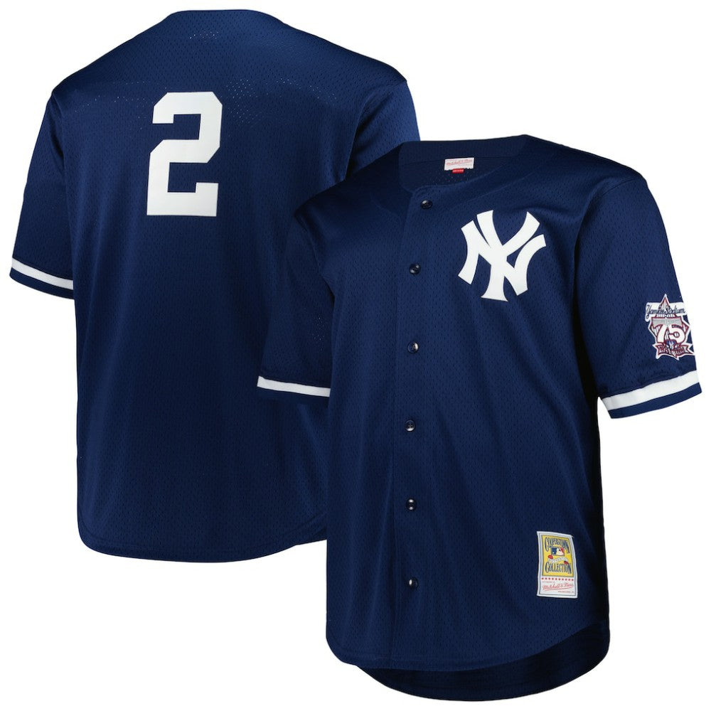 Derek Jeter New York Yankees Big & Tall Cooperstown Mesh Batting Practice Jersey Navy