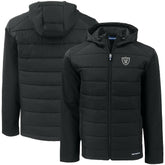Las Vegas Raiders Cutter & Buck Big & Tall Evoke Hybrid Eco Softshell Recycled Full-Zip Hooded Jacket - Black for sale