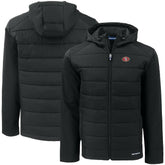 San Francisco 49ers Cutter & Buck Big & Tall Evoke Hybrid Eco Softshell Recycled Full-Zip Hooded Jacket - Black online